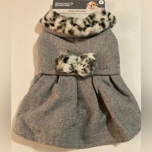 Friends Forever Dog Dress with Faux Fur Embellishments